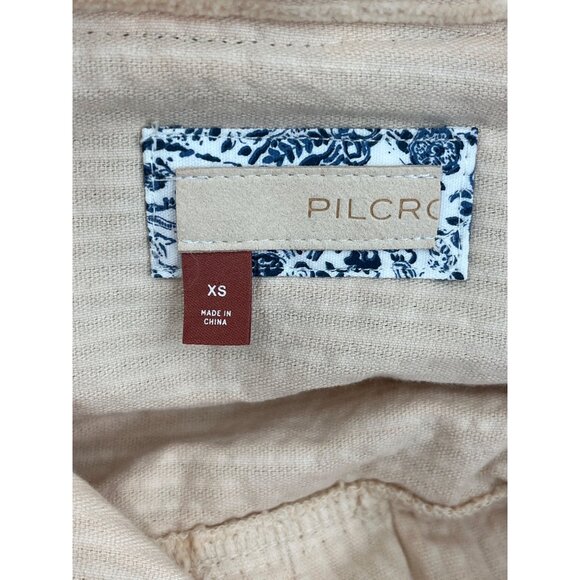 Pilcro Anthropologie Easy Going Corduroy Shirt Jacket XS Beige Knit Sleeves - Picture 5 of 8